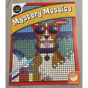 Adult Coloring Mystery Mosaic # 14 Color By Number Hidden Images 2018 Made USA